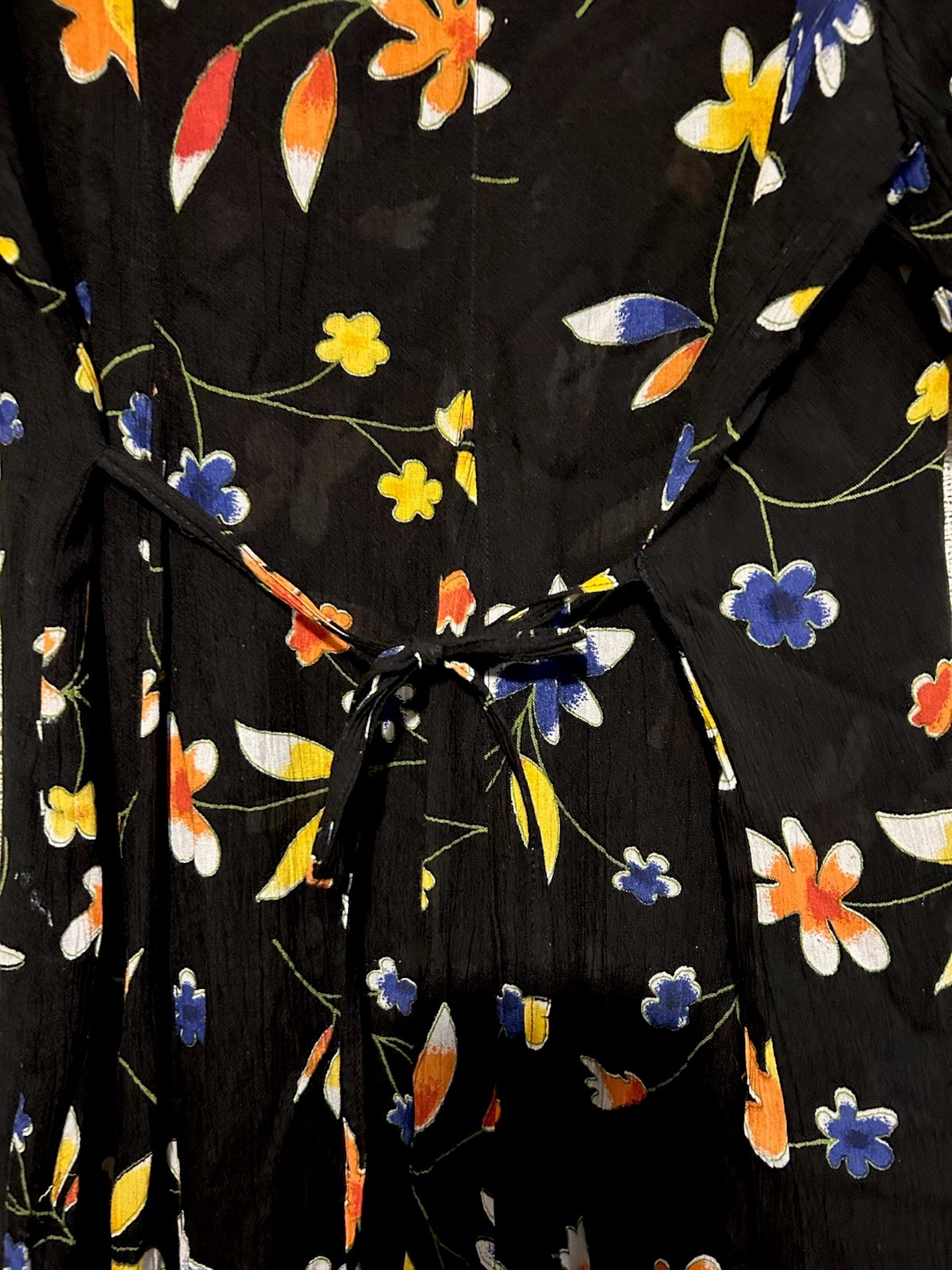 Take Two Dress M Black Floral Rayon Boho Midi 90s Y2K Vintage Hippie Sundress