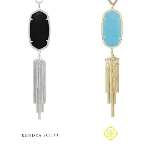 Kendra Scott Rayne Gold Turquoise & Silver Opaque Black Glass Necklaces - Picture 1 of 12