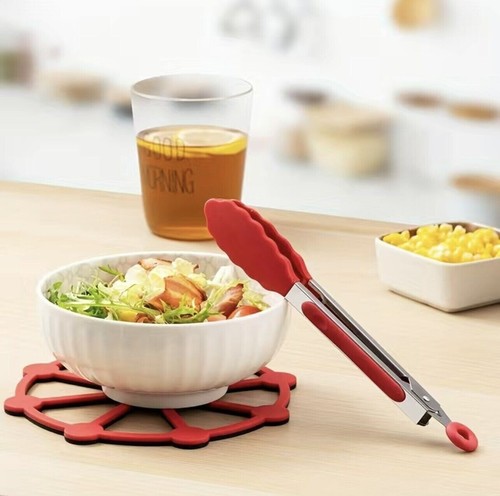 Tangs silicona cocina ensalada para servir barbacoa herramienta de acero inoxidable recolector de alimentos - Imagen 2 de 14