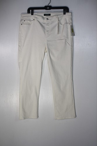 Neu mit Etikett Lauren Ralph Lauren Größe 12 Premier Skinny Ankle Damenjeans weiß 12/31
