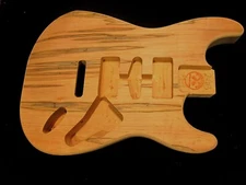 ST Guitar Body, Spalted Maple Veneer, MADE IN USA - #2-913