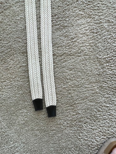 H&M 2 men's white braided woven belts w leather trim S/M New with tags $26 - Picture 2 of 3