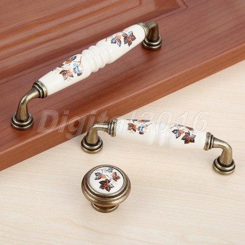 Antique Ceramic Door Pull Knobs Handles Cabinet Wardrobe Drawer Cupboard dresser - Picture 5 of 10