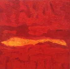 20 X 20 inch Abstract Painting Red Art Wall Decor, Isolated