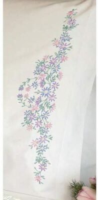 DIMENSIONS PAIR STANDARD PILLOW CASES FOR EMBROIDERY  WILDFLOWERS DESIGN