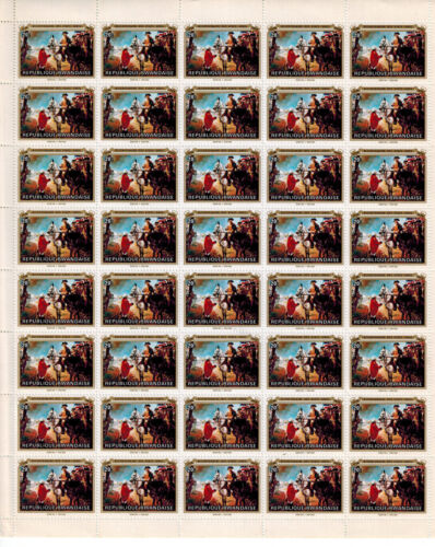 Rwanda Sheet of Stamps Scott 722a - MNH- Surrender at Yorktown