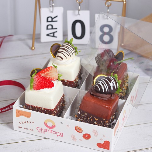 4pcs Artificial Strawberry Fruit Cake Model Simulation Food Fake Dessert Decor - Picture 2 of 14
