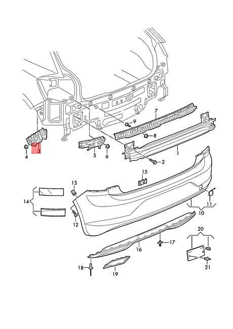 Genuine VW Polo Derby Vento-IND Guide Profile Right Rear 