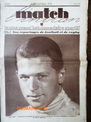 MATCH l'INTRAN n°475 du 20/08/1935; Floreffe champion du monde cycliste