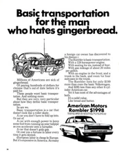 1969 AMC RAMBLER Large Original Vintage Print Ad Automobile Car American Motors