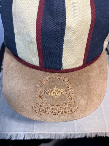 Vintage MWG Canadian Striped Baseball Cap - Suede Brim - Classic Heritage Style - Picture 10 of 21