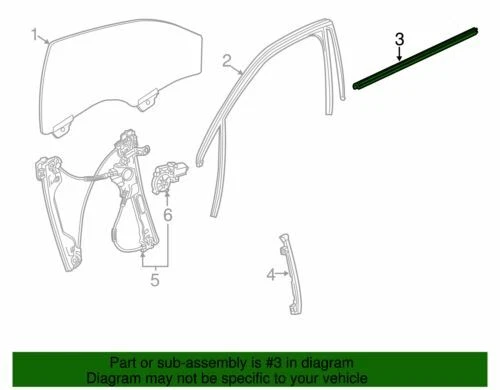Sello de resistencia para puerta delantera genuino GM 2014-2020 Chevrolet Impala 23200074 Foto 2 de 2
