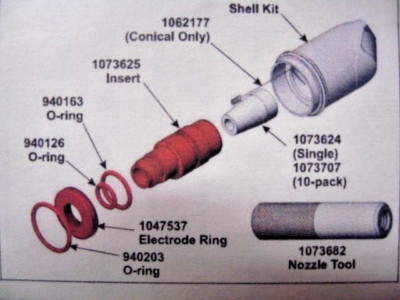 4 Nordson  / Prodigy Spray  Gun Nozzles O-Ring Kits / R&S 012-020PN
