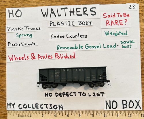 HO-WALTHERS-2 TOLVA DE BAHÍA - CLINCHFIELD #52046 - De colección - Kadee - Ruedas de plástico (23) | Condition: Used