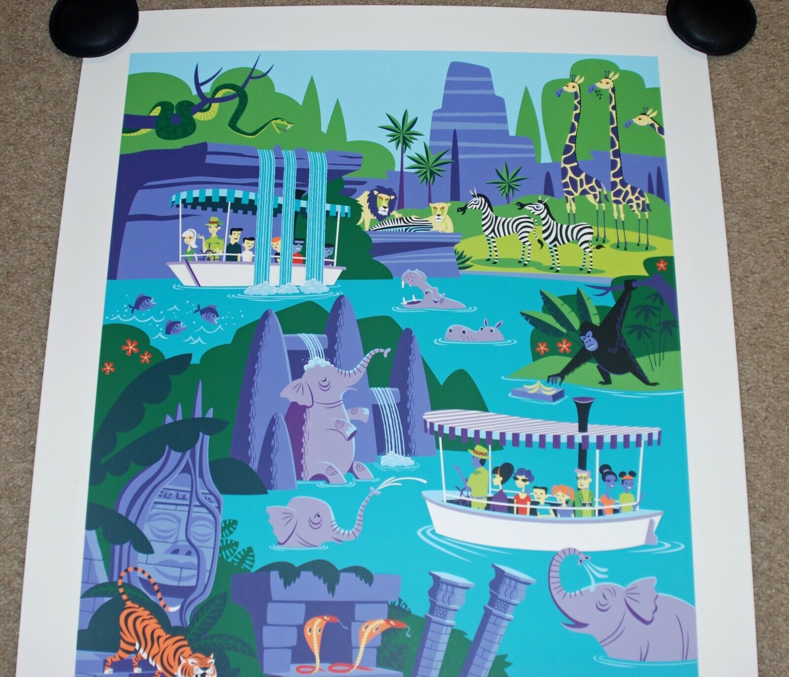 Josh Agle SHAG Serigraph Jungle Cruise Art Print S/# 150 Disney Movie Disneyland