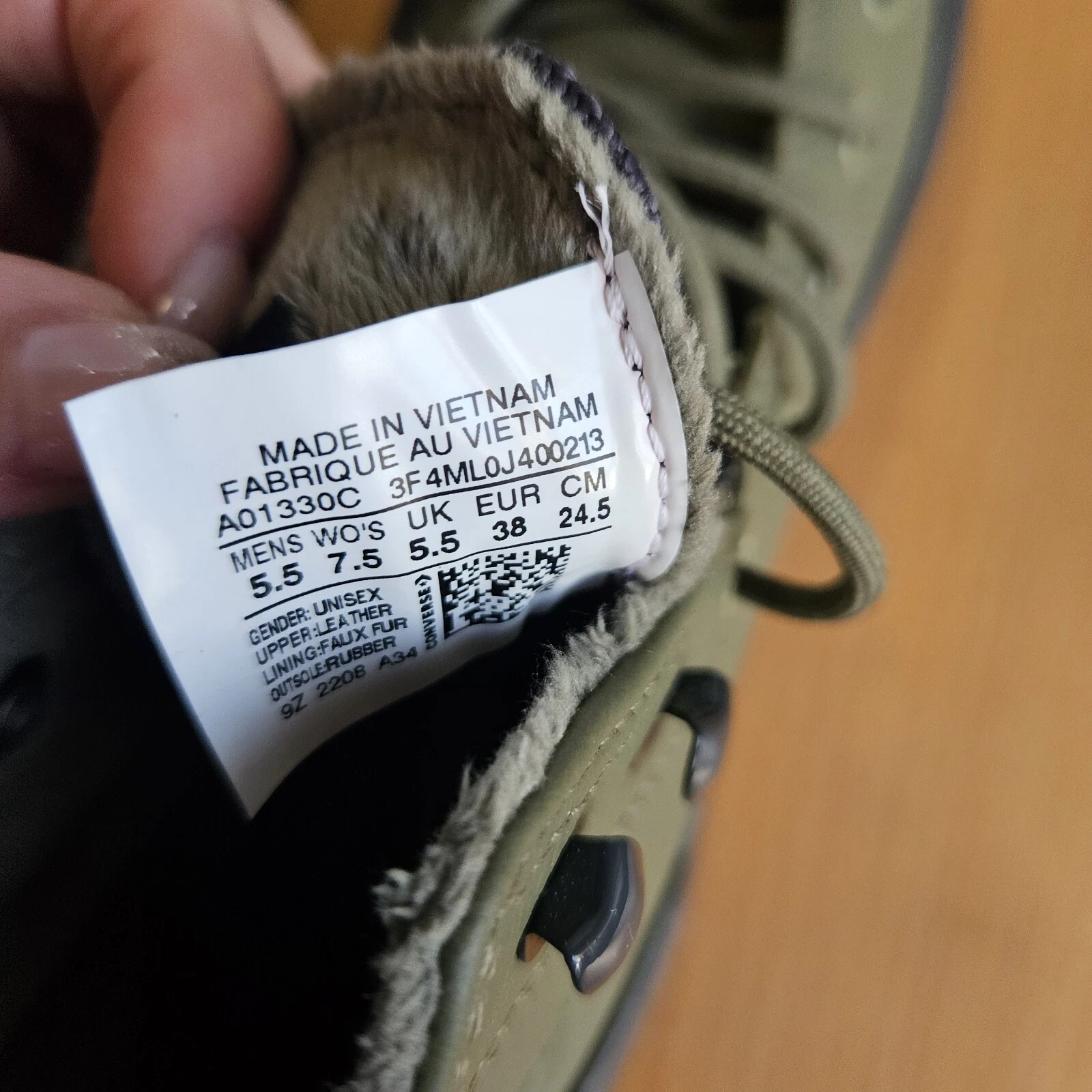 ✅ Converse Chuck Taylor Lugged 38 sneakers verdi nere plateau impermeabili