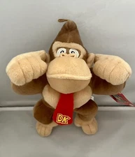 New DONKEY KONG Plush Super Mario Brothers Toy Stuffed Animal Doll 10" NWT Doll