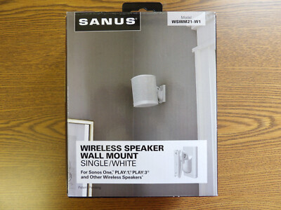 SANUS WSWM21-W1 Adjustable Wireless Speaker Wall Mounts White