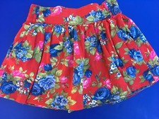 Abercrombie Girls Red/Navy Floral Print Skirt - Sz L - VGUC