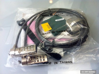 Targus PA420Y001E DEFCON Dual Head Notebook Lock Zahlenschloss 120cm, Stahl, NEU