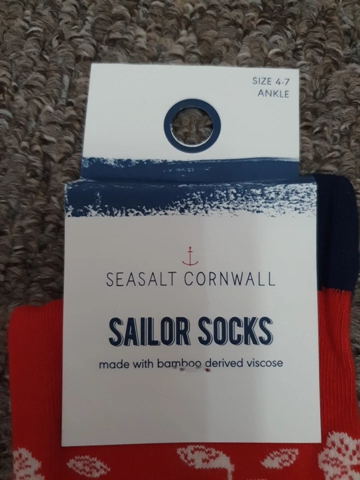 Calcetines para damas Seasalt Cornwall Marinero Arty/Rayas Mezcla y combina cualquier paquete de 2 pares Foto 2 de 4