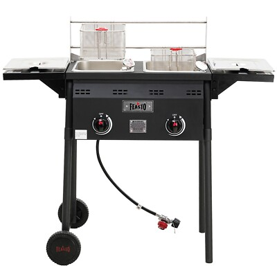 #ad Outdoor Propane Deep FryerDual Tank with Dual Independent Cast Iron Burners $227.99
