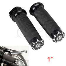 Black 1" RSD Handle Bar Hand Grips For Harley Electra Glide Road King Softail FL