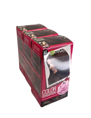 LOT OF 3- GARNIER Color Sensation Rich Long Lasting Color Cream 4.0-Dark Brown