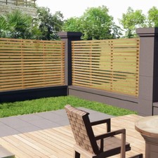Pine Wood Garden Fence - Outdoor Vertical Slats Pressure Treated Panels