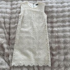 Dolce&Gabbana Women S Ivory Lace Sleeveless Dress Figure-Flattering Elegant Used