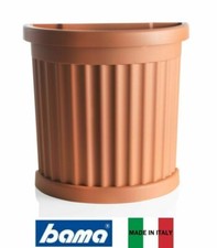 VASO ROMA PARETE CON SOTTOVASO TERRA FIORI PIANTE 27X52X49H MARRONE