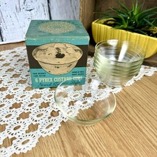 Antique Vintage 1930s Pyrex Dessert Cups Custard Cups In Box NOS #445