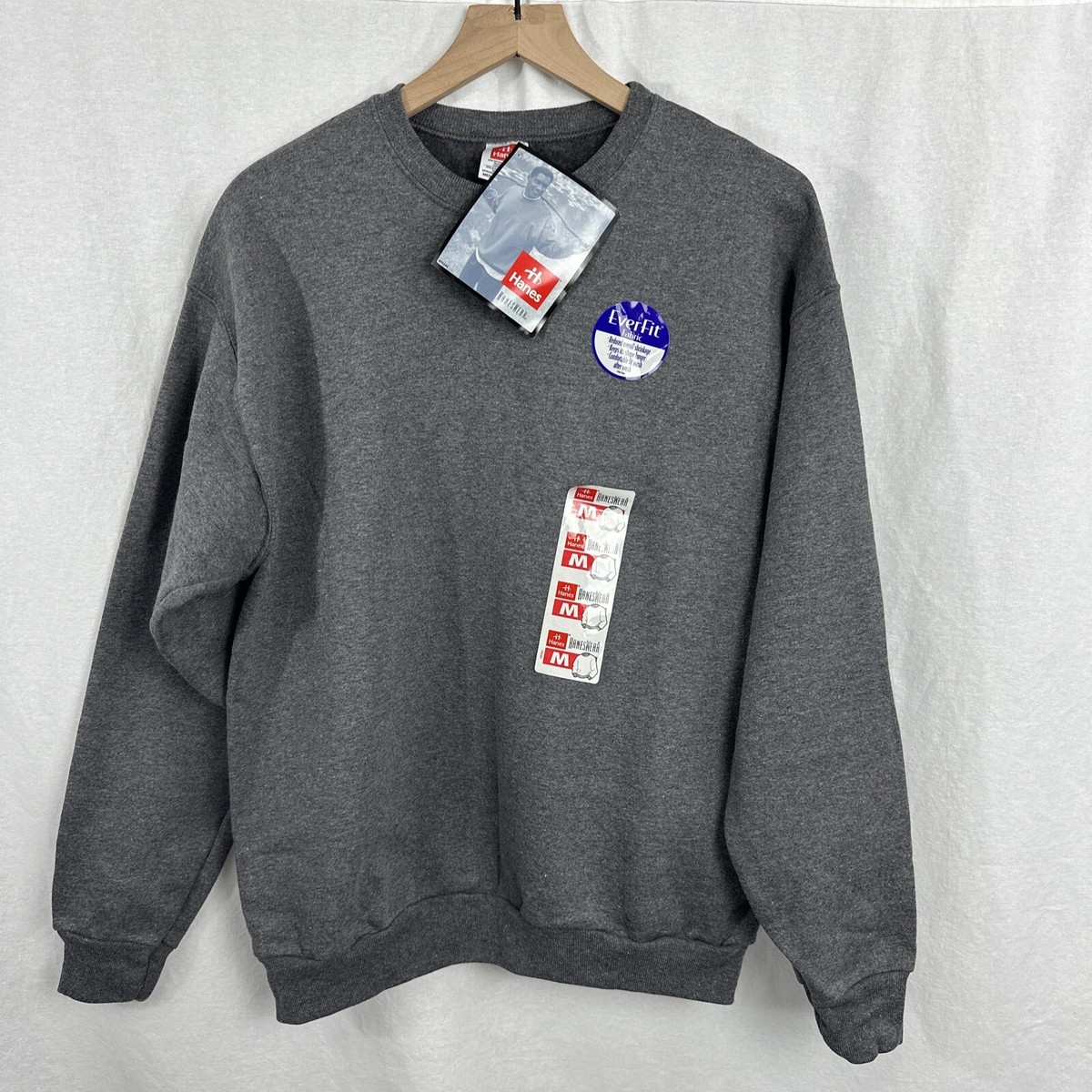 Hanes Vintage Ever Fit Graphite Heather Grey Crewneck Sweatshirt Lounge  Size M