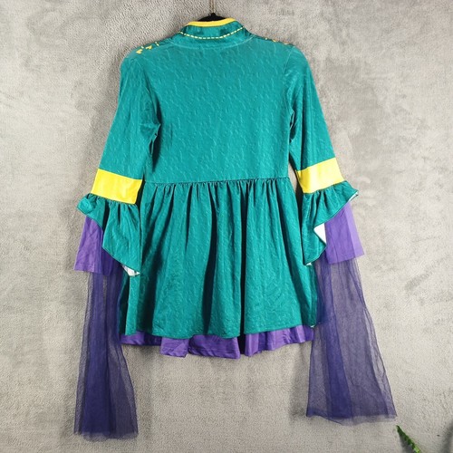 Girls Costume Dress Size LARGE(12/14) Green Purple Knit Flared Sleeve - Picture 8 of 11