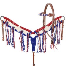 Showman Glory Mohair Browband Horse Headstall and Breastcollar Set