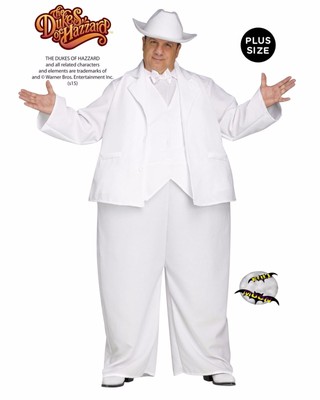 New Boss Hogg White Suit Dukes Of Hazzard Adult Mens Plus Size Halloween Costume