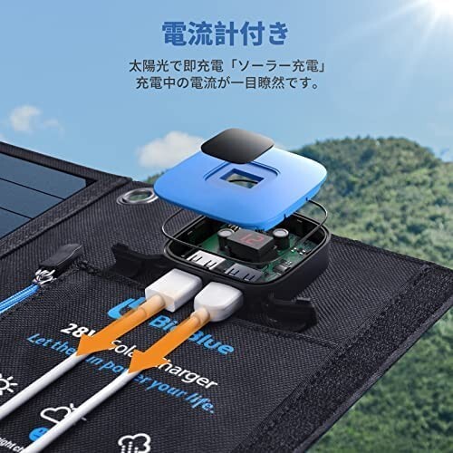Bigblue 3 USB Ports 28w Solar Charger 5v 4.8a Max Foldable iPhone iPad Pro Black - Picture 3 of 12