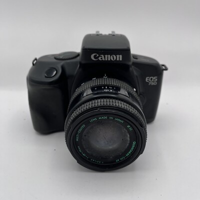 Canon EOS 750 Camera Body 35mm SLR and Quantaray Lens Untested Black