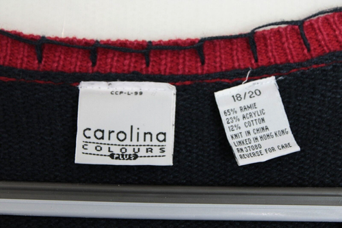 Carolina Colours Plus Patriotic Sweater Women 18 / 20 Red Blue Long Sleeve - Picture 8 of 11