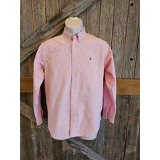 Ralph lauren boys pink long sleeve button up heavy cotton size 16 EUC