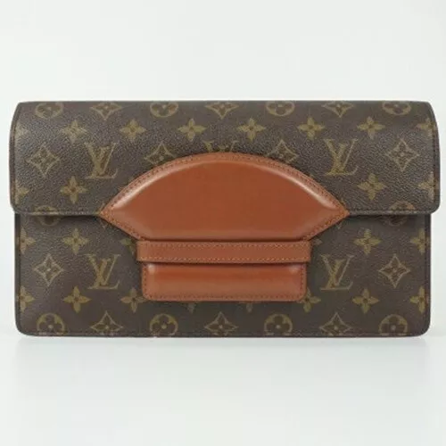 Authentic LOUIS VUITTON Chaillot Clutch Monogram Brown Canvas