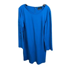 Cynthia Rowley Teal Long Sleeve with Button detail Scope Neck Women's Dress