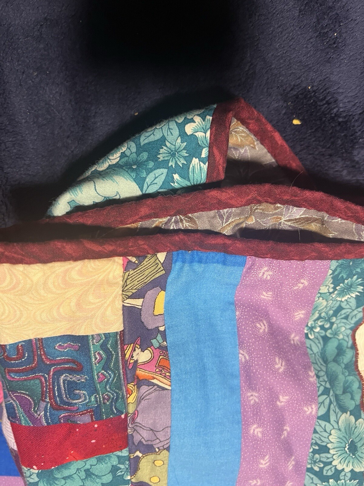 Handmade Patchwork Women’s Jacket Flowers Cats Pl… - image 16