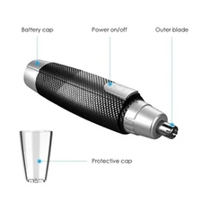 Luxitude Precision Ear and Nose Hair Trimmer - All-In-One Cordless Design, Steel