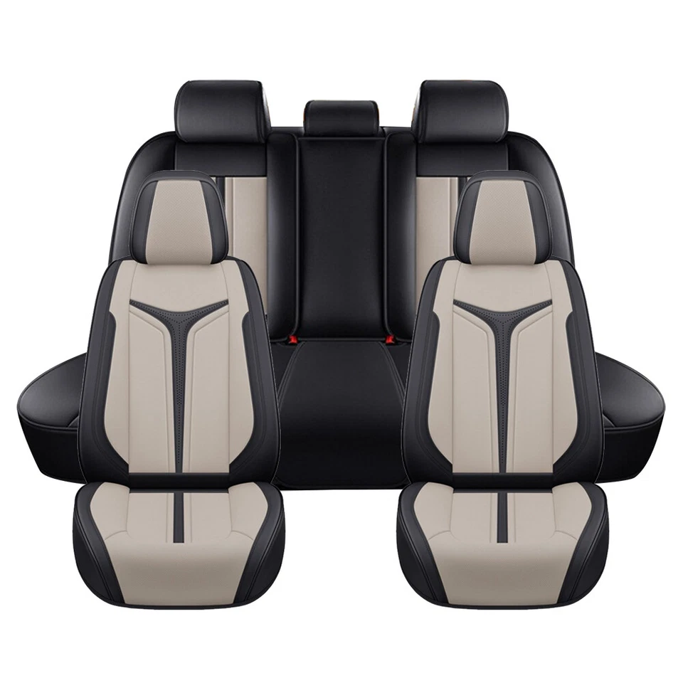 For HONDA Car Seat Cover Full Set 5 Seat Leather Front Rear Protector Cushion Foto 2 de 4