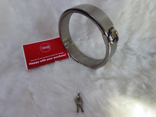 Collar with Built in Brass Padlock and Optional ring, Slave, Fetish, Collared - Picture 3 of 5
