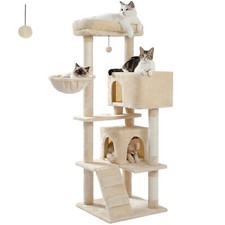 Armarkat Kratzbaum Modell A4201 Beige – Mit Spielhaus, Sitzfläche & Sisalstämmen, Für Katzen Bis 6,8 Kg