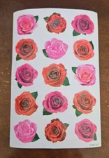 American Greetings glitter roses sticker sheet, American Greetings rose stickers