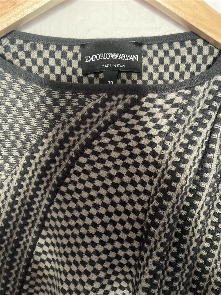 Cárdigan Emporio Armani Viscosa Mezcla Cachemira Negro Gris Talla 38 Foto 4 de 4