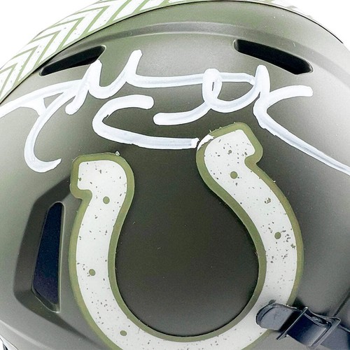 Dallas Clark Signed Indianapolis Colts Salute to Service Mini Football Helmet (B - Picture 2 of 3